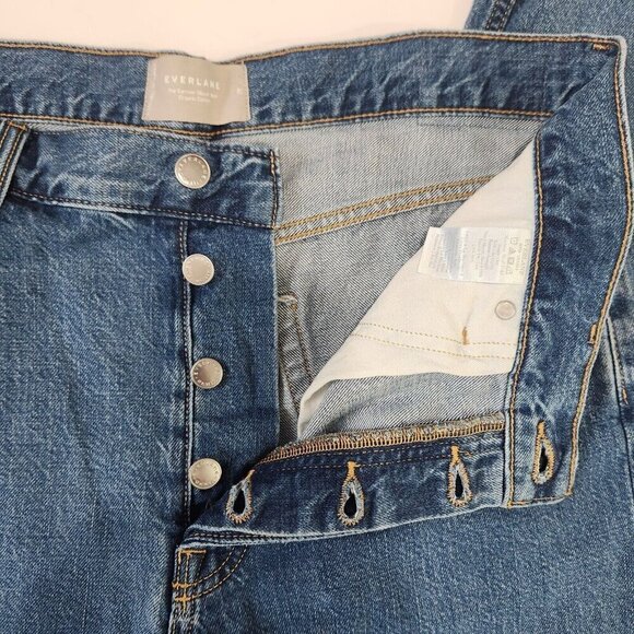 Everlane The Summer Slouch Jeans Womens 29 Blue Button Fly Cotton Blend Relaxed - Picture 4 of 12